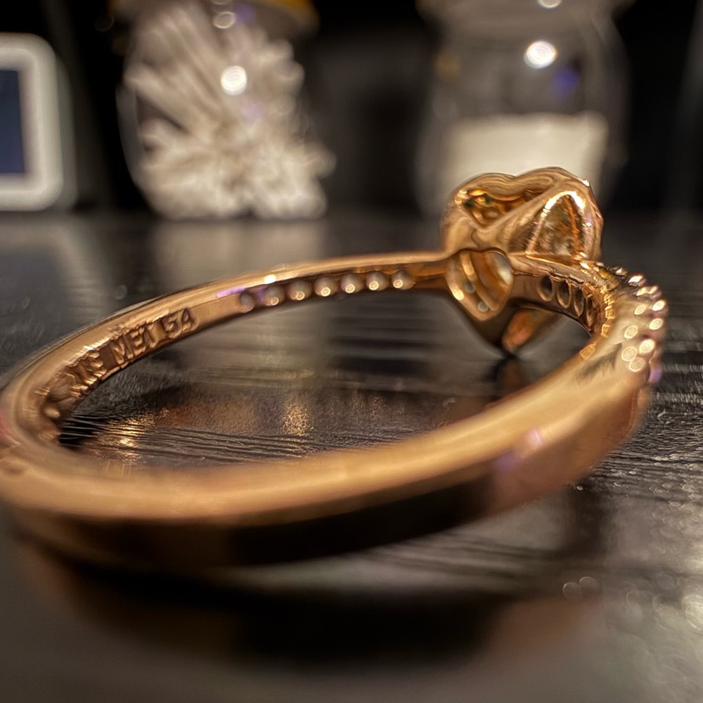 Pandora Rose Gold Heart Ring with Clear Stone - Picture 6 of 8